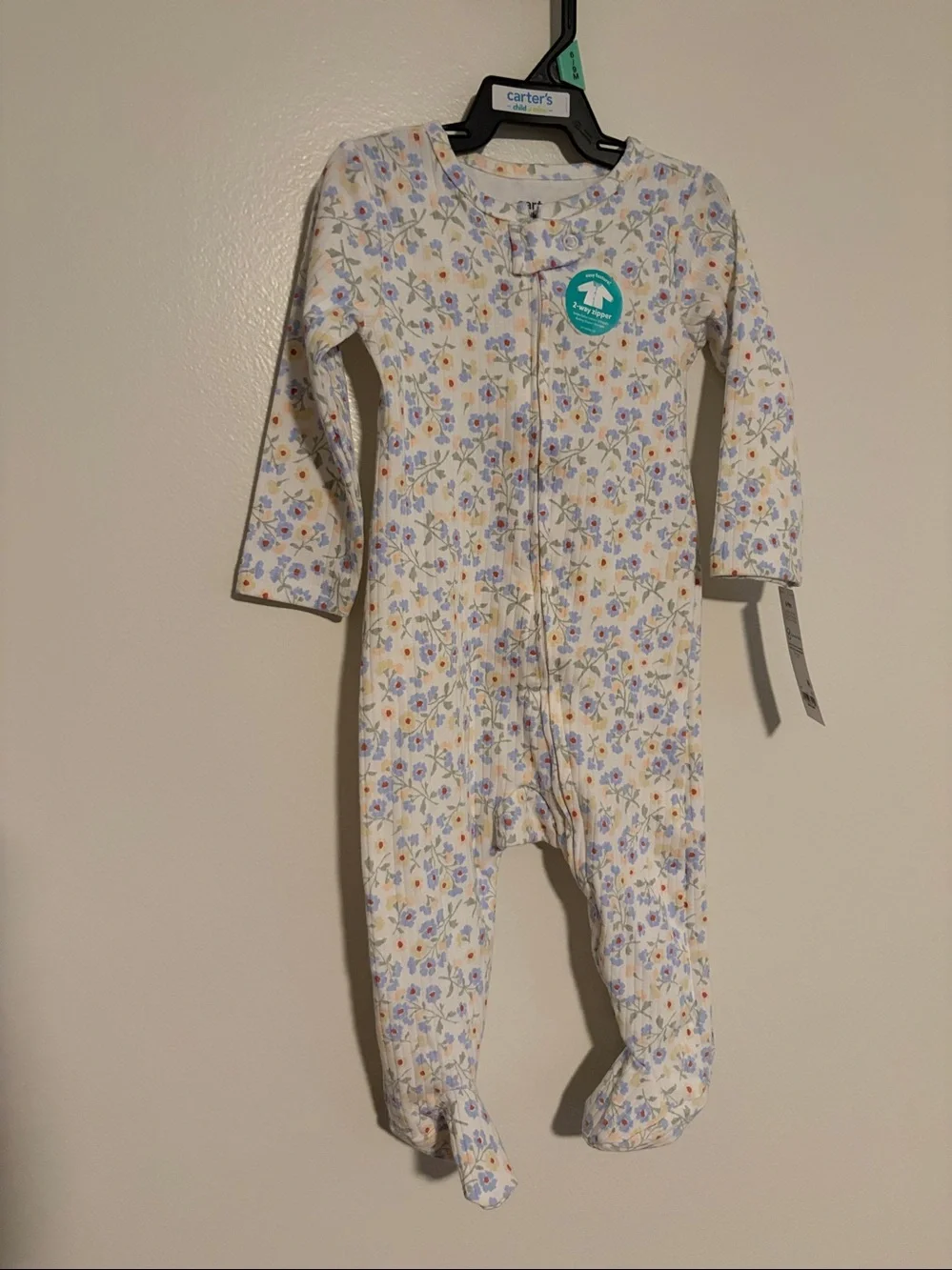 Carter's Peach & Floral Baby Girls 3-Pack Footed One-Pieces